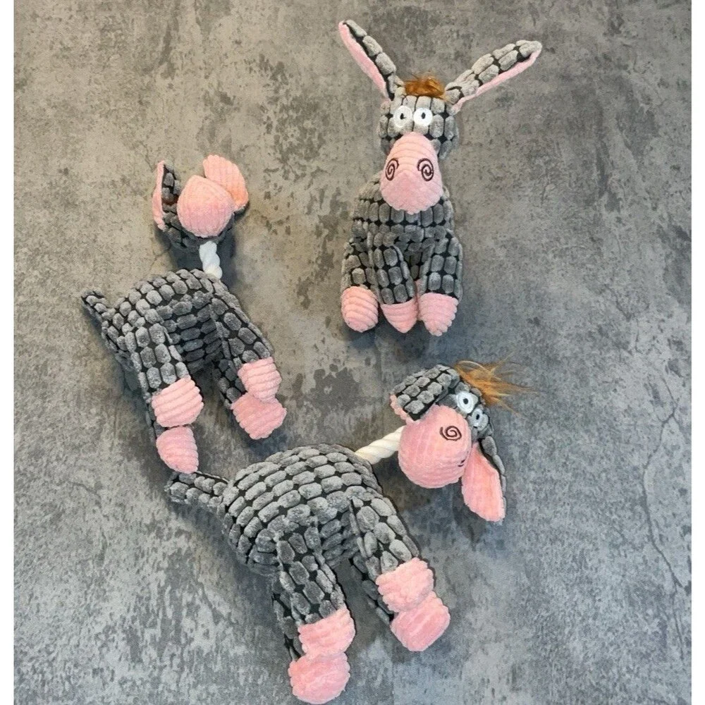 Dog Chew toy Donkey - squeaker- rope- teeth cleaning